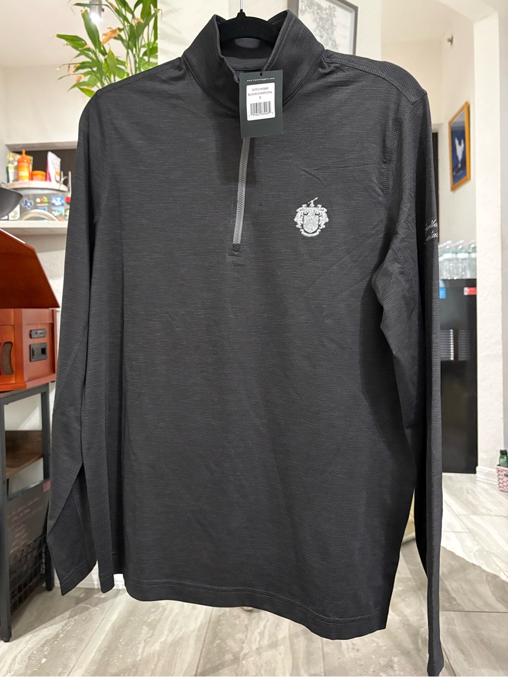 Men's Black Quarter-Zip Performance Sweater